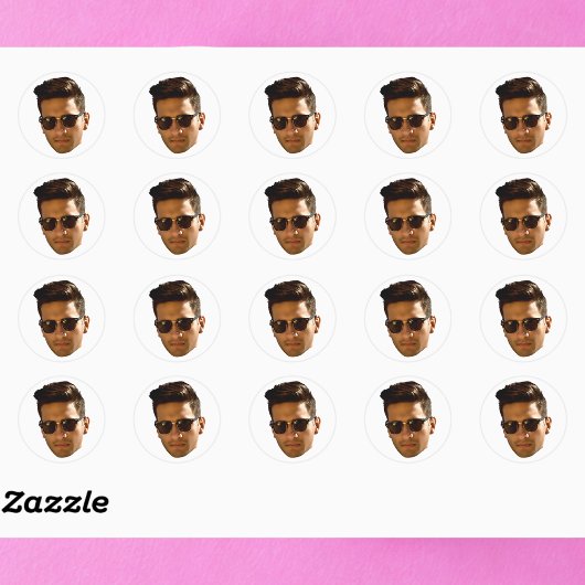 Aangepaste gezicht uitsnijden vrijgezellenfeest ve ronde sticker