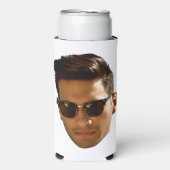 Aangepaste gezicht uitsnijden vrijgezellenfeest ve seltzer blikjeskoeler (Seltzer Voorkant)