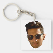 Aangepaste gezicht uitsnijden vrijgezellenfeest ve sleutelhanger (voorkant)