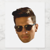 Aangepaste gezicht uitsnijden vrijgezellenfeest ve wijn etiket (Enkel label)