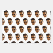 Aangepaste gezicht-uitsnijding vrijgezellenfeest v inpakpapier vel (Voorkant)