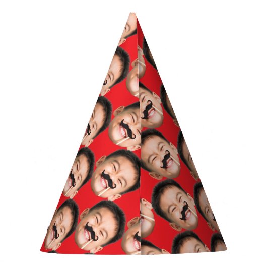 Aangepaste gezicht verjaardag rood feesthoedjes (Achterkant)