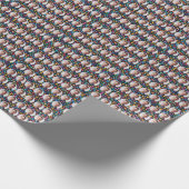 Aangepaste gezichten Kleurrijke harten Patroon Cadeaupapier (Hoek)