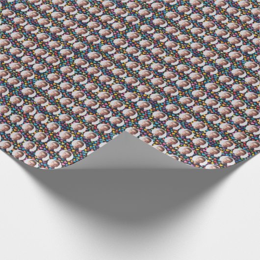 Aangepaste gezichten Kleurrijke harten Patroon Cadeaupapier (Hoek)