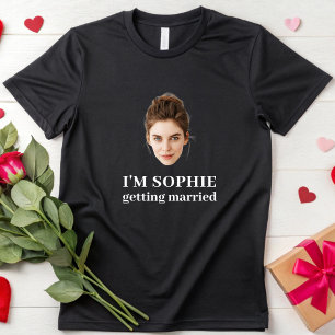 Aangepaste gezichts bruiloft vrijgezellenfeest bru t-shirt