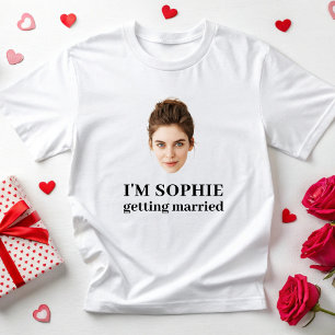 Aangepaste gezichts bruiloft vrijgezellenfeest bru t-shirt