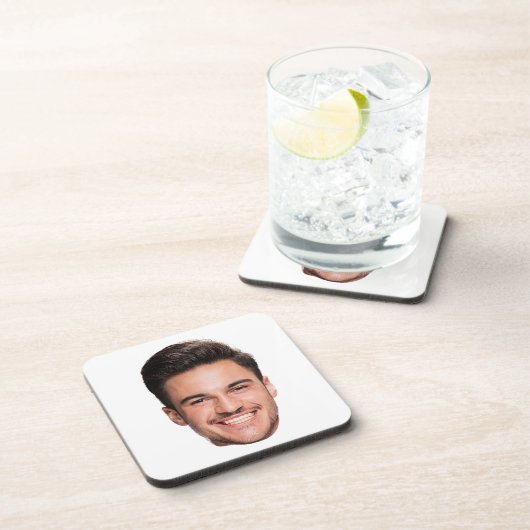 Aangepaste gezichts foto bier onderzetter (Rechterzijde)