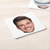Aangepaste gezichts foto kartonnen onderzetters (Schuin)