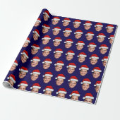 Aangepaste gezichts foto met kerstmuts | Unieke ca Cadeaupapier (Uitgerold)
