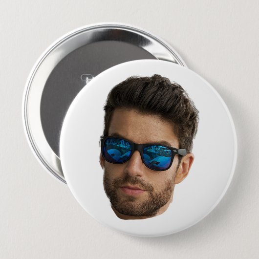 Aangepaste gezichts foto ronde button 4,0 cm (Voorkant /achterkant)