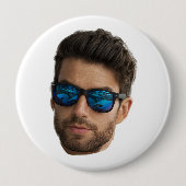 Aangepaste gezichts foto ronde button 4,0 cm (Voorkant)