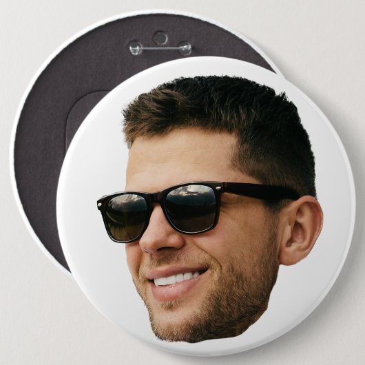 Aangepaste gezichts foto ronde button 6,0 cm (Voorkant /achterkant)
