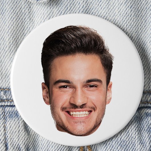 Aangepaste gezichts foto ronde button 7,6 cm