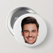 Aangepaste gezichts foto ronde button 7,6 cm (Voorkant /achterkant)