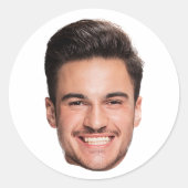 Aangepaste gezichts foto ronde sticker (Voorkant)
