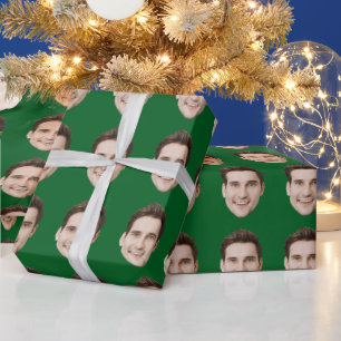 Aangepaste gezichts verjaardag huwelijksfeest cadeaupapier