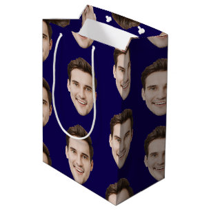 Aangepaste gezichts verjaardag huwelijksfeest medium cadeauzakje