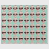 Aangepaste Gezichts Verjaardagsfeest Aangepaste Ba Cadeaupapier (Vlak)
