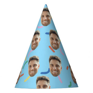 Aangepaste gezichts verjaardagsfeest decoratie ben feesthoedjes