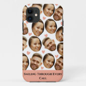 Aangepaste gezichtsafbeelding Hart Grappig Koppelp Case-Mate iPhone Case (Achterkant)