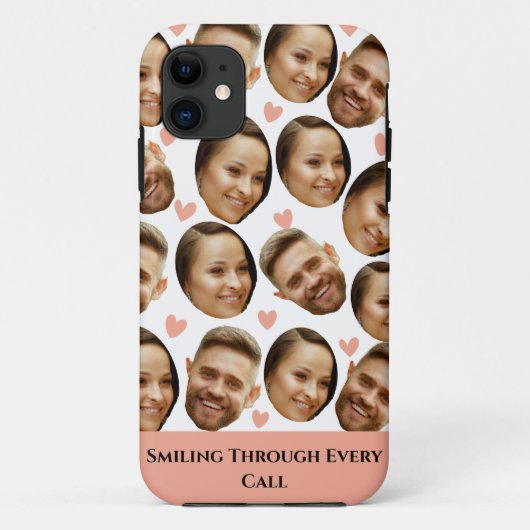 Aangepaste gezichtsafbeelding Hart Grappig Koppelp Case-Mate iPhone Case (Achterkant)
