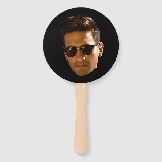 Aangepaste Gezichtsfoto Bachelor Party Verjaardag Handwaaier (Achterkant)