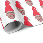 Aangepaste gezichtsfoto Elf gezicht Herhalend patr Cadeaupapier (Rol Hoek)