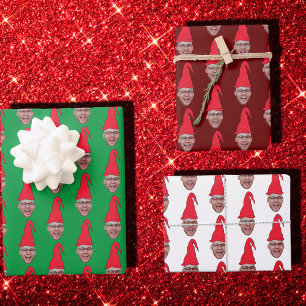 Aangepaste gezichtsfoto Elf gezicht Herhalend patr Inpakpapier Vel