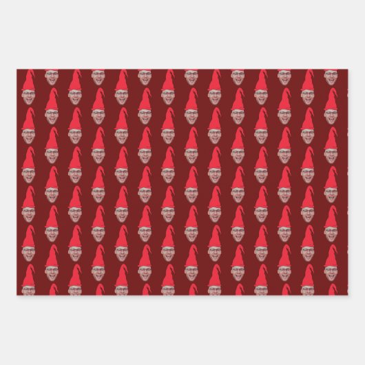 Aangepaste gezichtsfoto Elf gezicht Herhalend patr Inpakpapier Vel (Voorkant 2)