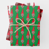 Aangepaste gezichtsfoto Elf gezicht Herhalend patr Inpakpapier Vel (In situ)