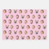 Aangepaste Gezichtsfoto Familie Gift, 4 Foto's Gez Inpakpapier Vel (Voorkant)