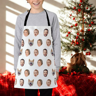 Aangepaste Gezichtsfoto Familie Gift, 4 Foto's Gez Schort