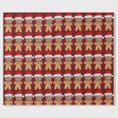 Aangepaste gezichtsfoto Gingerbread Trump Kerstmis Cadeaupapier (Vlak)