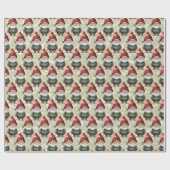 Aangepaste Gezichtsfoto Kerst Gnomes Wrapping Pape Cadeaupapier (Vlak)
