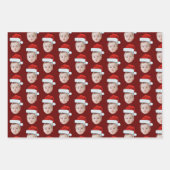 Aangepaste Gezichtsfoto Kerstman Hoed Kerstmis Inpakpapier Vel (Voorkant 3)