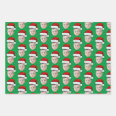 Aangepaste Gezichtsfoto Kerstman Hoed Kerstmis Inpakpapier Vel (Voorkant 2)
