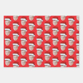 Aangepaste Gezichtsfoto Kerstman Hoed Kerstmis Inpakpapier Vel (Voorkant 3)