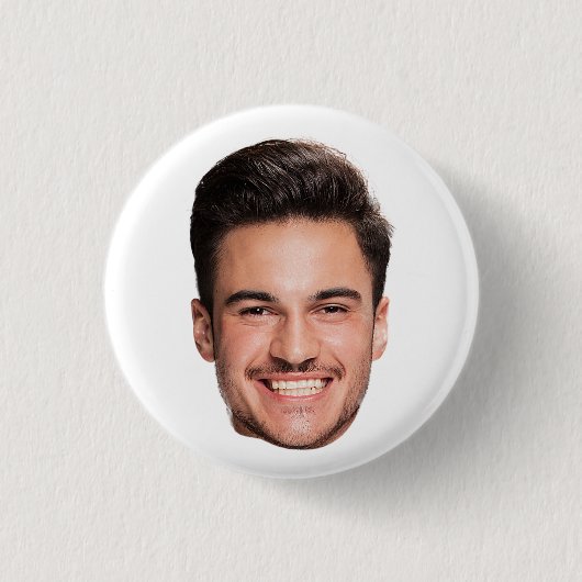 Aangepaste gezichtsfoto ronde button 3,2 cm (Voorkant)