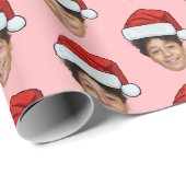 Aangepaste gezichtsfoto Santa Face Cadeaupapier (Rol Hoek)