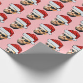 Aangepaste gezichtsfoto Santa Face Cadeaupapier (Hoek)