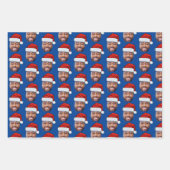 Aangepaste Gezichtsfoto Santa Face Pet Inpakpapier Vel (Voorkant 2)