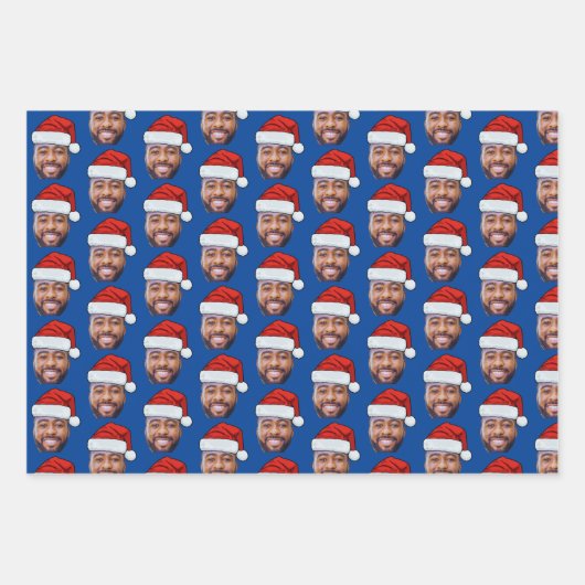 Aangepaste Gezichtsfoto Santa Face Pet Inpakpapier Vel (Voorkant 2)