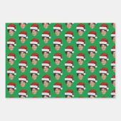 Aangepaste gezichtsfoto Santa gezicht herhalend pa Inpakpapier Vel (Voorkant)