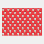 Aangepaste Gezichtsfoto Santa Hat Christmas Green Inpakpapier Vel (Voorkant 2)