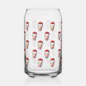 Aangepaste Gezichtsfoto Santa Hat Kerstcadeau Blikvorm Glas (Voorkant)