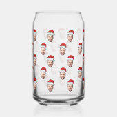 Aangepaste Gezichtsfoto Santa Hat Kerstcadeau Blikvorm Glas (Achterkant)