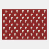 Aangepaste Gezichtsfoto Santa Hat Kerstcadeau Inpakpapier Vel (Voorkant 3)