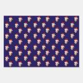 Aangepaste Gezichtsfoto Santa Hat Kerstcadeau Inpakpapier Vel (Voorkant)
