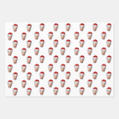 Aangepaste Gezichtsfoto Santa Hat Kerstcadeau Inpakpapier Vel (Voorkant)