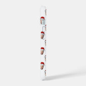 Aangepaste Gezichtsfoto Santa Hat Kerstcadeau iPhone 15 Case (Linkerkant)